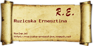 Ruzicska Ernesztina névjegykártya