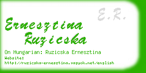 ernesztina ruzicska business card